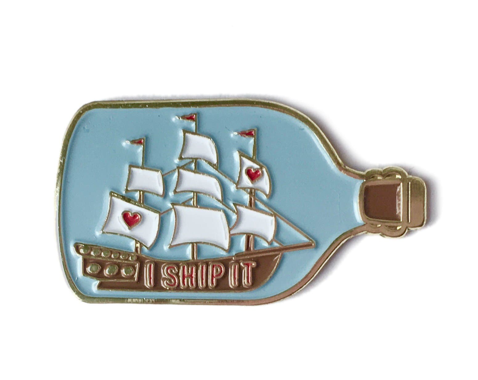 I Ship It Enamel Pin - Ship in a Bottle