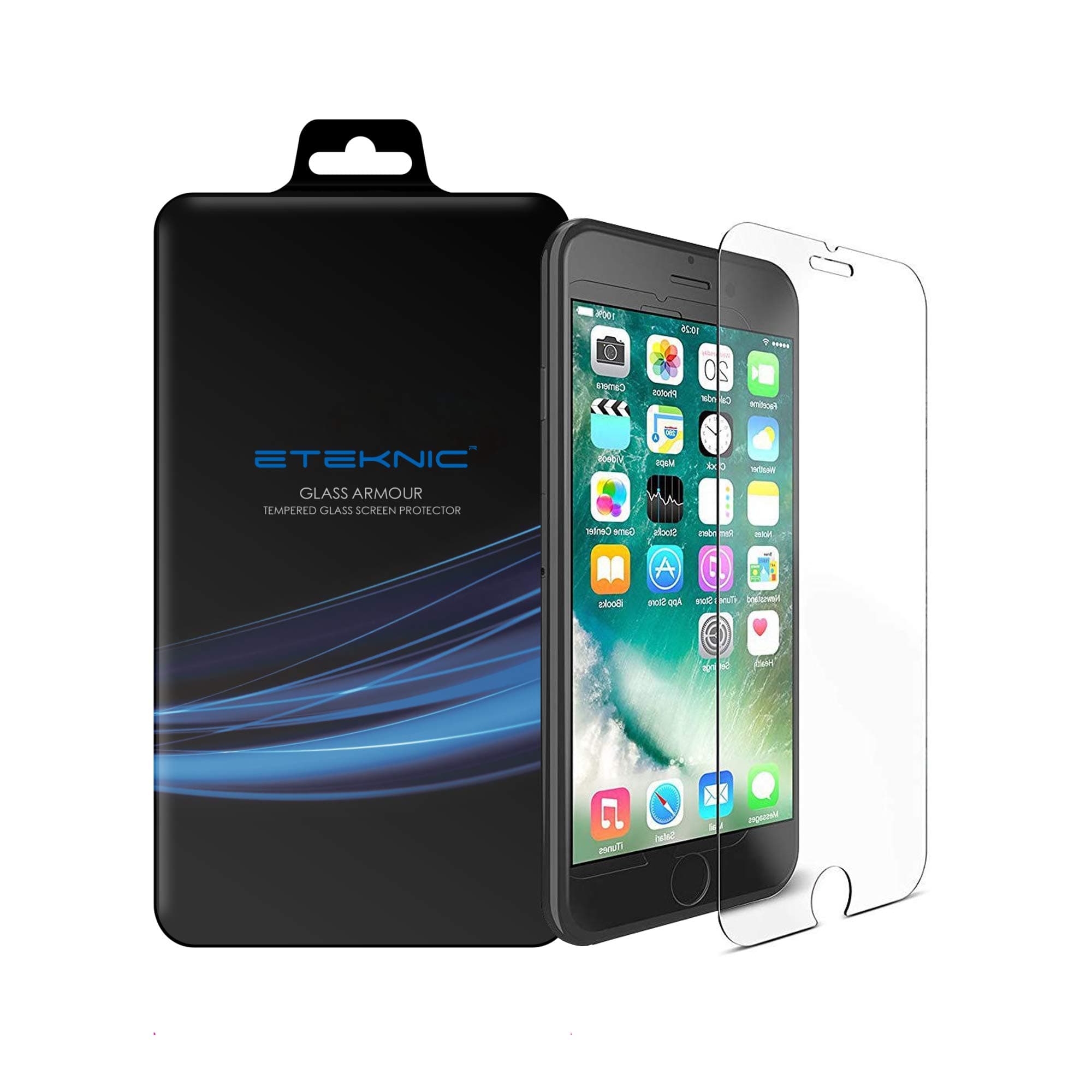 eTEKNIC Screen Protector for iPhone SE 2020, iPhone 8 and iPhone 7 Tempered Glass, Glass Armour Series