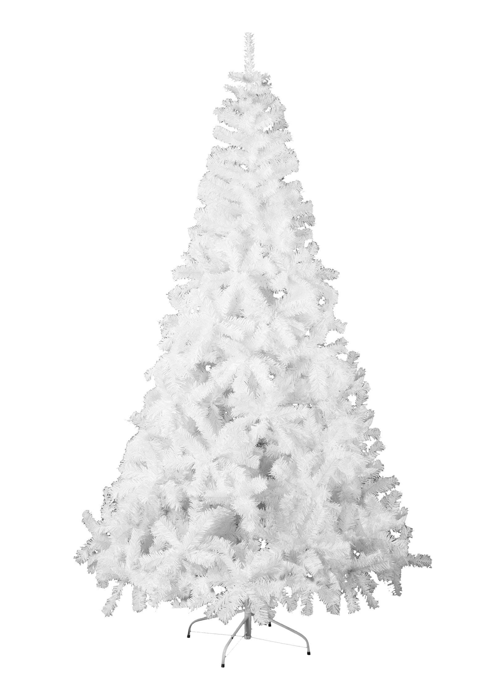 Feelway Artificial Christmas Tree Xmas Tree Pine Tree Premium Spruce White Tree Hinged for Holiday Decoration w/Solid Metal Stand Outdoor Indoor Use (White, 7 ft)