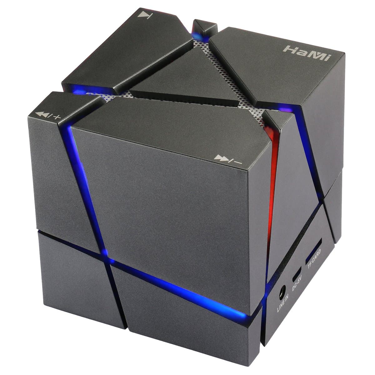 HaMi Allspark Cube Wireless Bluetooth Speaker, Led Light Portable Bluetooth Speaker Powerful Sound with Build-in Microphone, Work for Iphone,Samsung Laptop Mp3 CD Player [12-Month Warranty] - Black