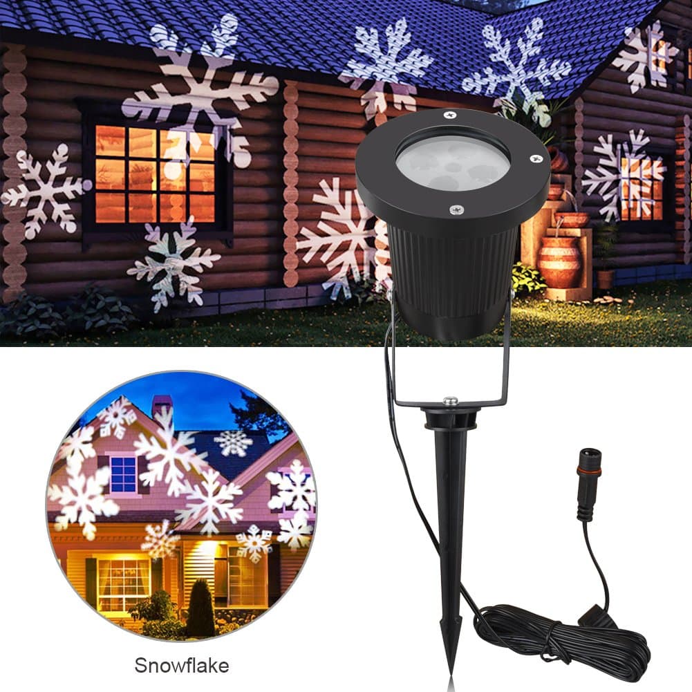 Christmas Projector Light, Magical Moving Projector Snow Flake LED Lights Show Festival Landscape Decor Lamp for Home Garden and Indoor Holiday Entertainment, Parties,Wedding