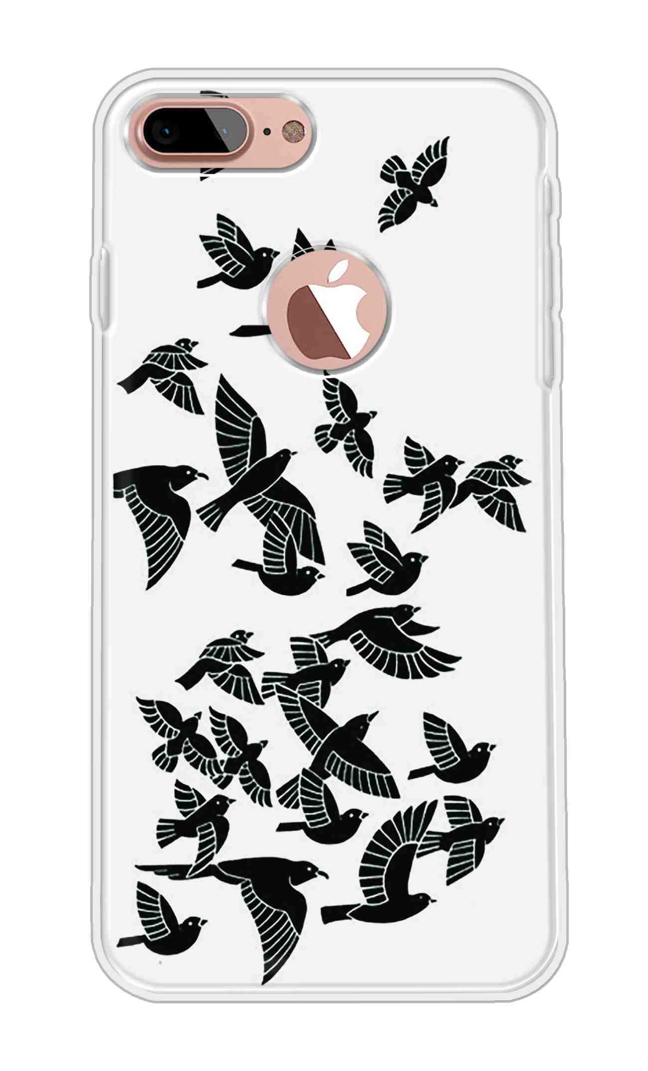 Vibey - Soft TPU Abstract - Printed Back Cover Case Compatible for Apple iPhone 7 Plus. One Tempered Glass Free