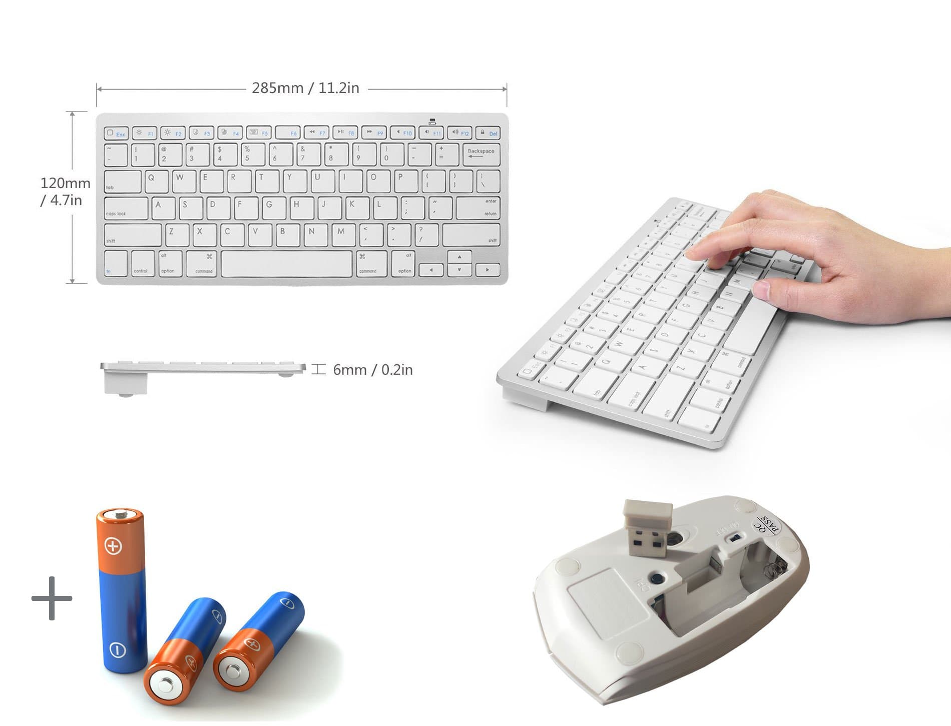 White Wireless Mini Keyboard & Mouse Easy Control, Remote control for Youtube, Browser for SAMSUNG QE82Q60RATXXU 82"