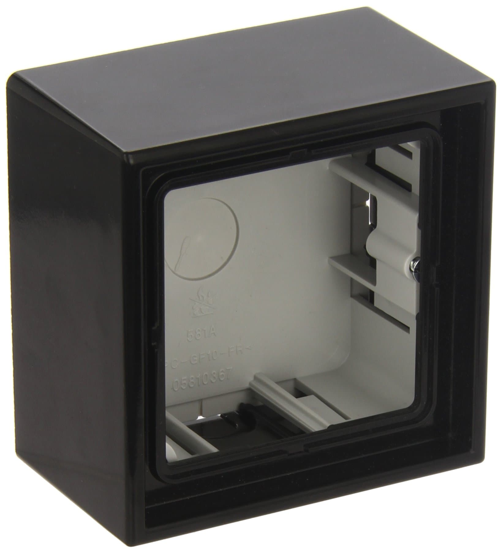 JUNGLS58 1ASW Surface-Mounted Socket Cover with Frame for 1 Socket, Black