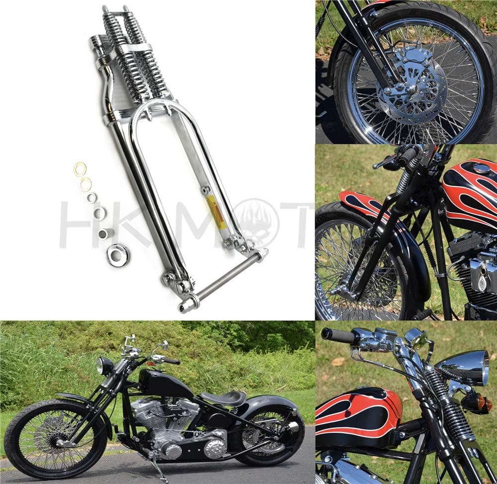 HONGK- BOBBER Chrome CUSTOM SPRINGER FRONT END Compatible with -4" UNDER STOCK H-D MOTORCYCLE Arched [B07M9661Q9]