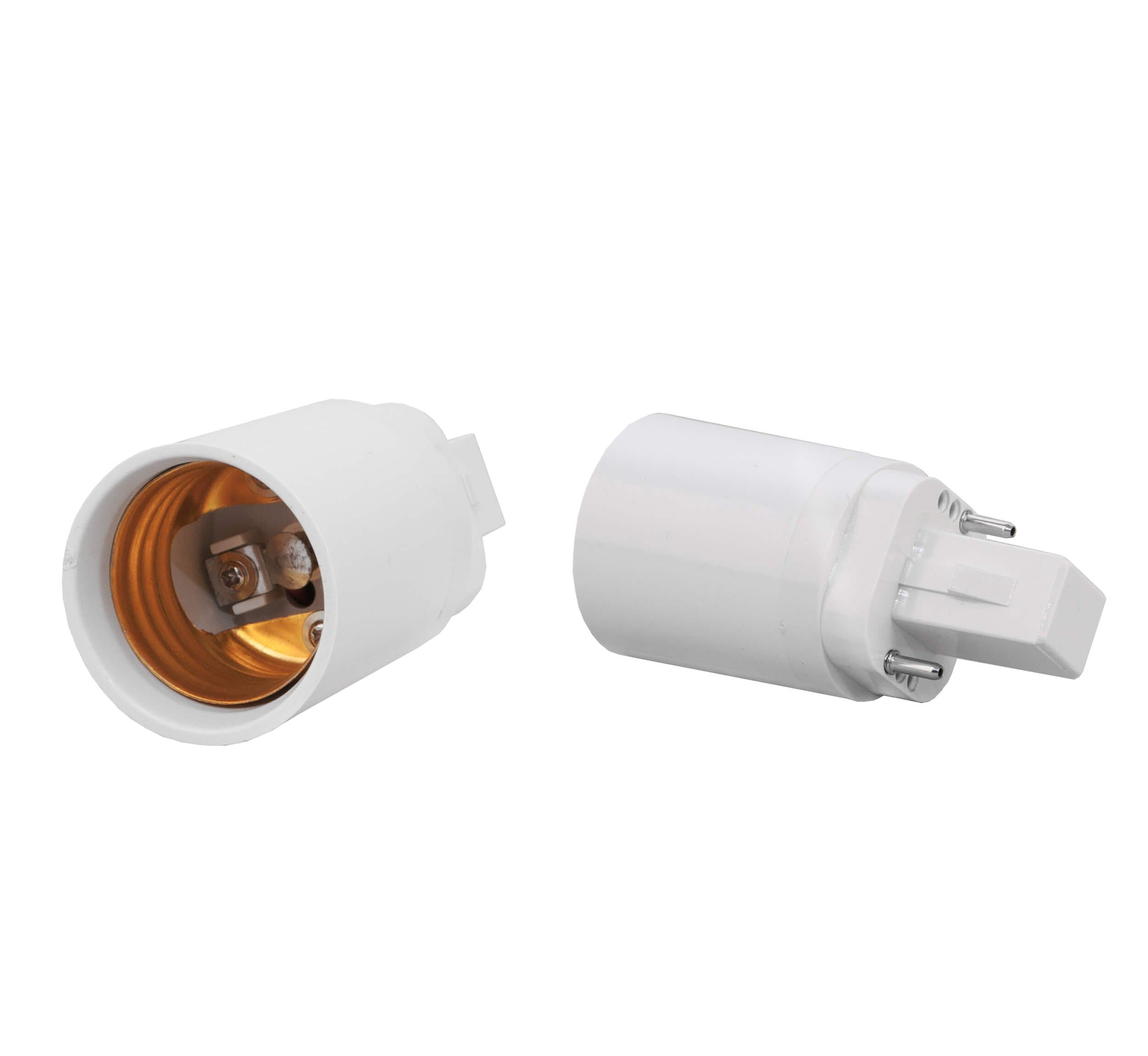 LUMIRA G24 2 Pin to E27 Adaptor G24d Base Socket Connector for Halogen LED Light Bulb