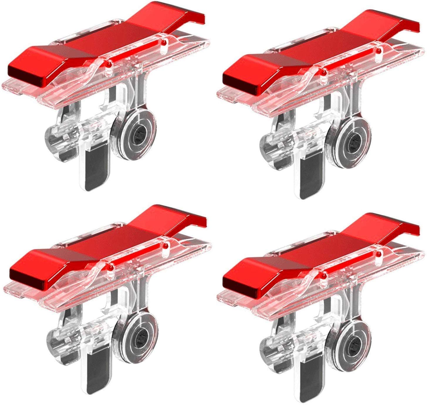 Rednix Gaming Controller for Mobile Trigger Game-pad with Gaming Controls with Sensitive L1R1 Trigger for iPhone 7/7 Plus/iPhone X/iPhone 8 – 4 Pack (Transparent)