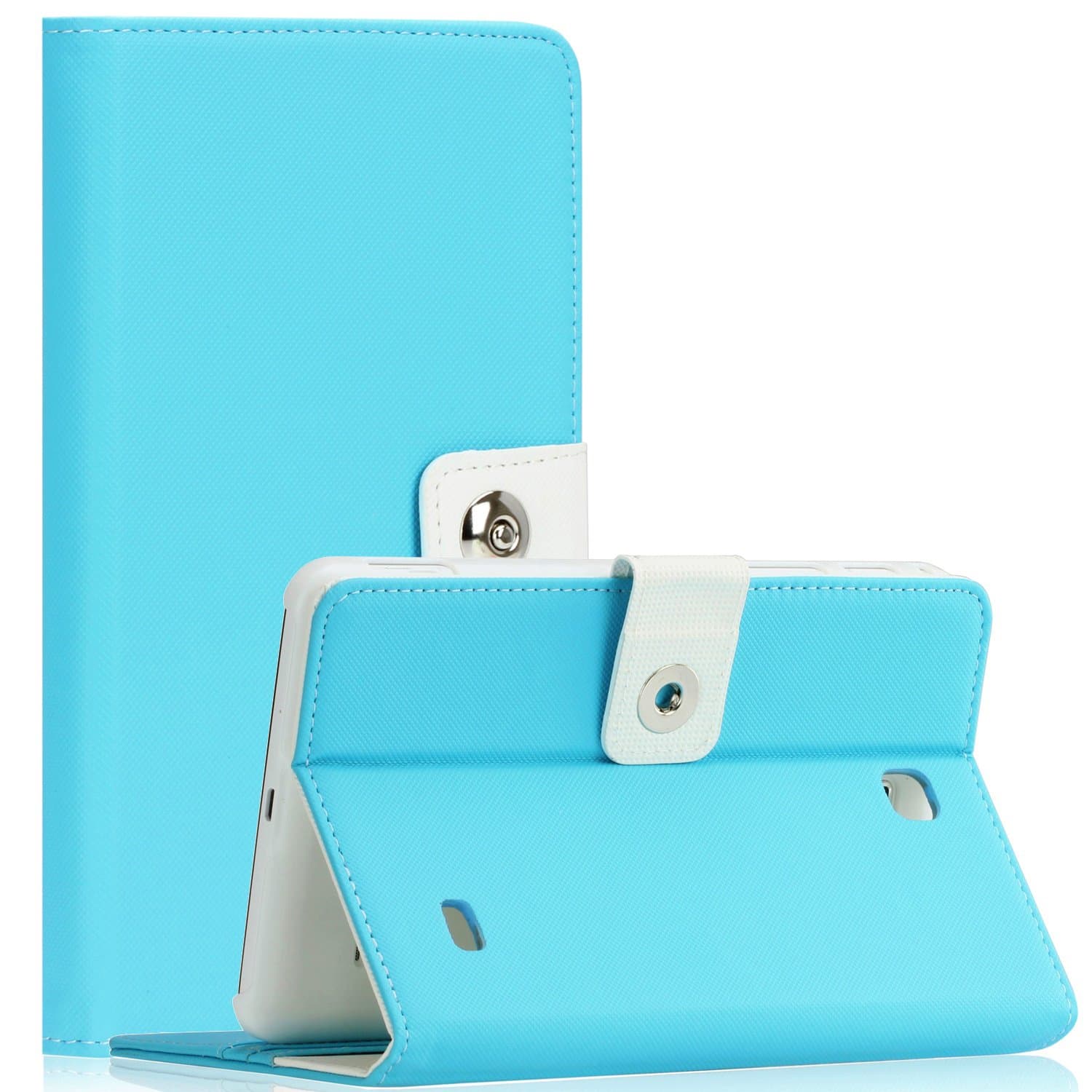Tab 4 8 Case - SAWE Samsung Galaxy Tab 4 8.0 Folio Case - Slim Fit Premium Leather Cover with stand for Samsung Tab 4 8-Inch Tablet SM- T330 / T331 / T335 (Baby Blue C2)