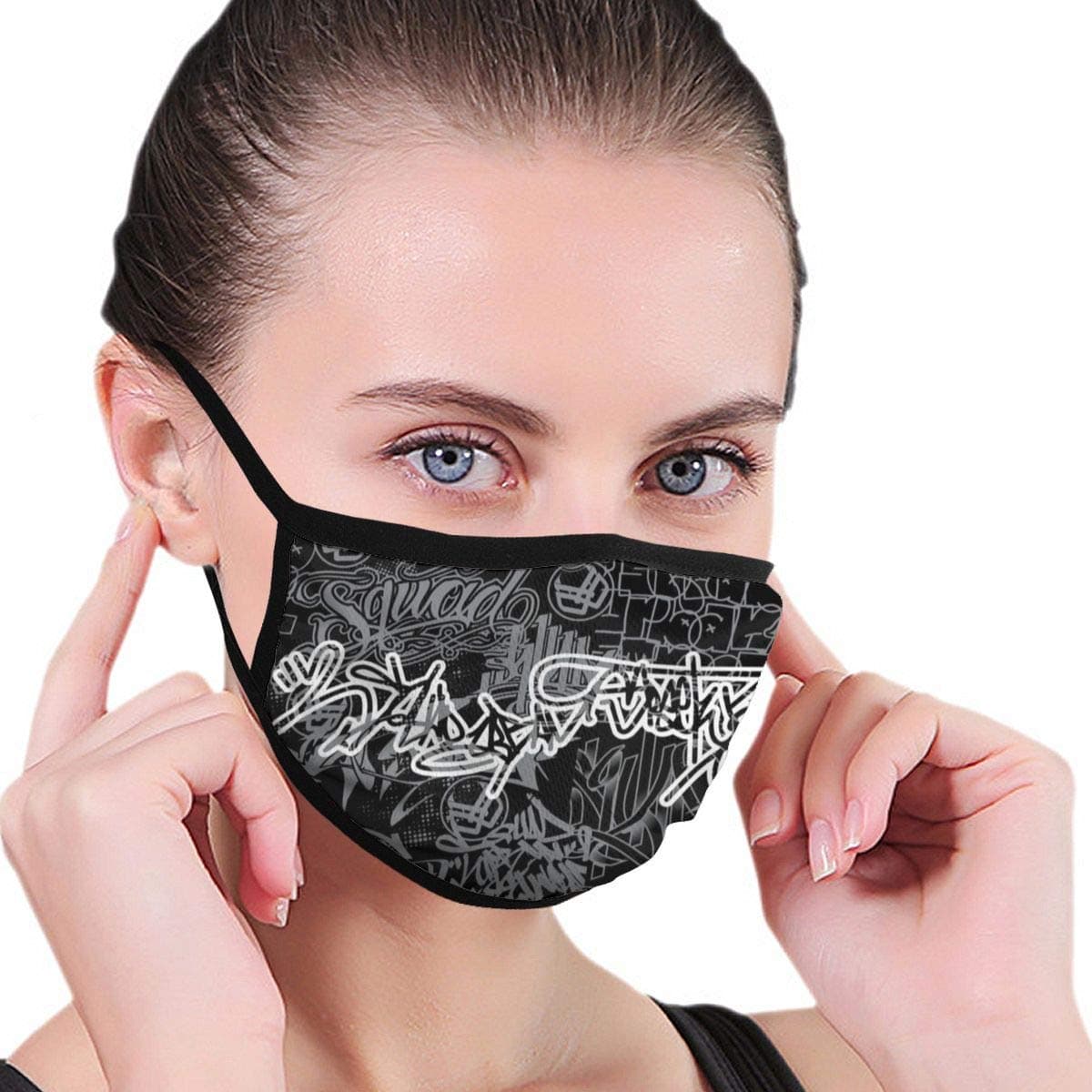 Quietcloud Half Face Mask with Filter Unisex Tactical Winter Face Cover for Outdoor Sport Graffiti