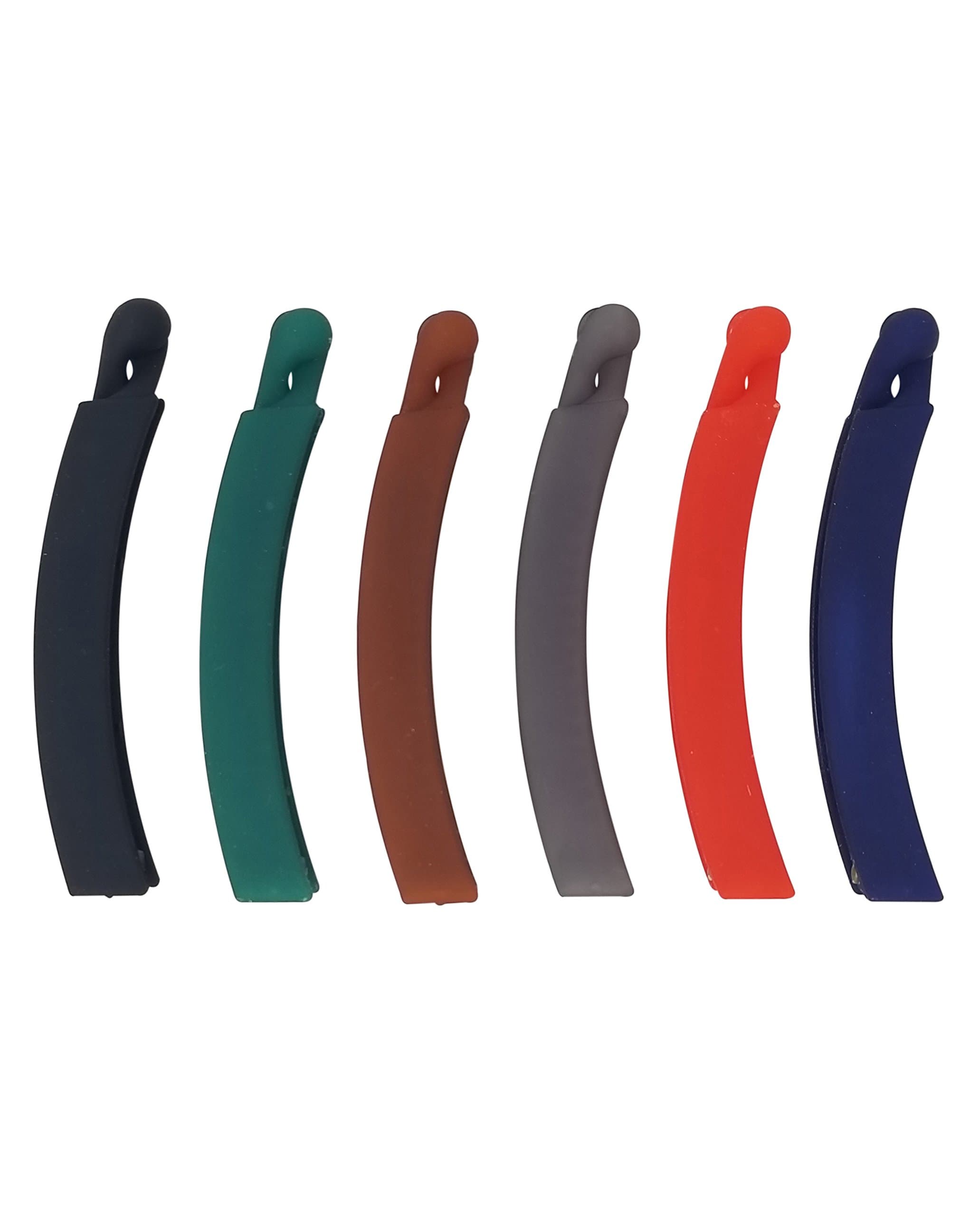 Evogirl Banana Clips Thick Curved Matte Basic Colors, Medium Size (Pack of 6)