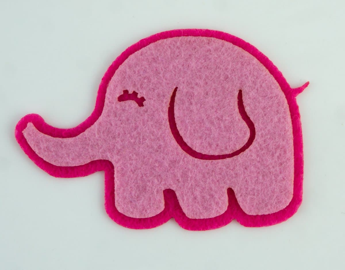 Pink Elephant Applique Embroidered Sew Iron on Patch