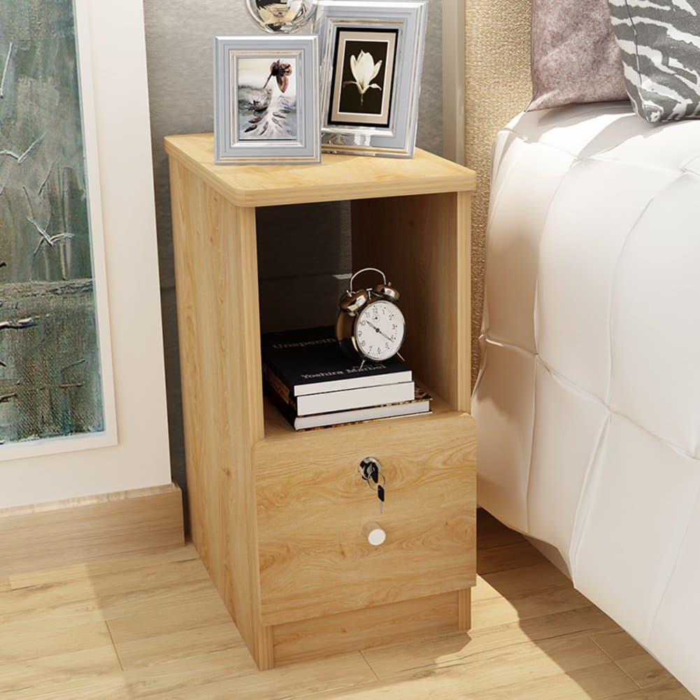 EWYGFRFVQAS Simple bedside table Imitation solid wood small cabinet Mini locker Drawer nightstand-A