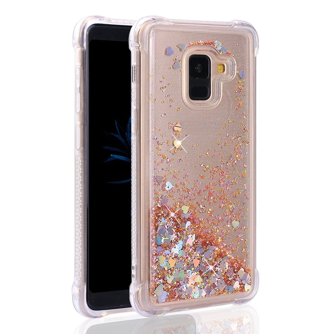 Galaxy A8 Plus Case Gel Clear, Galaxy A8 Plus Cover Slim, Moon mood Transparent Floating Soft Silicone Case Flowing Liquid Quicksand Phone Case TPU Bumper Case Cover for Samsung Galaxy A8 Plus 2018