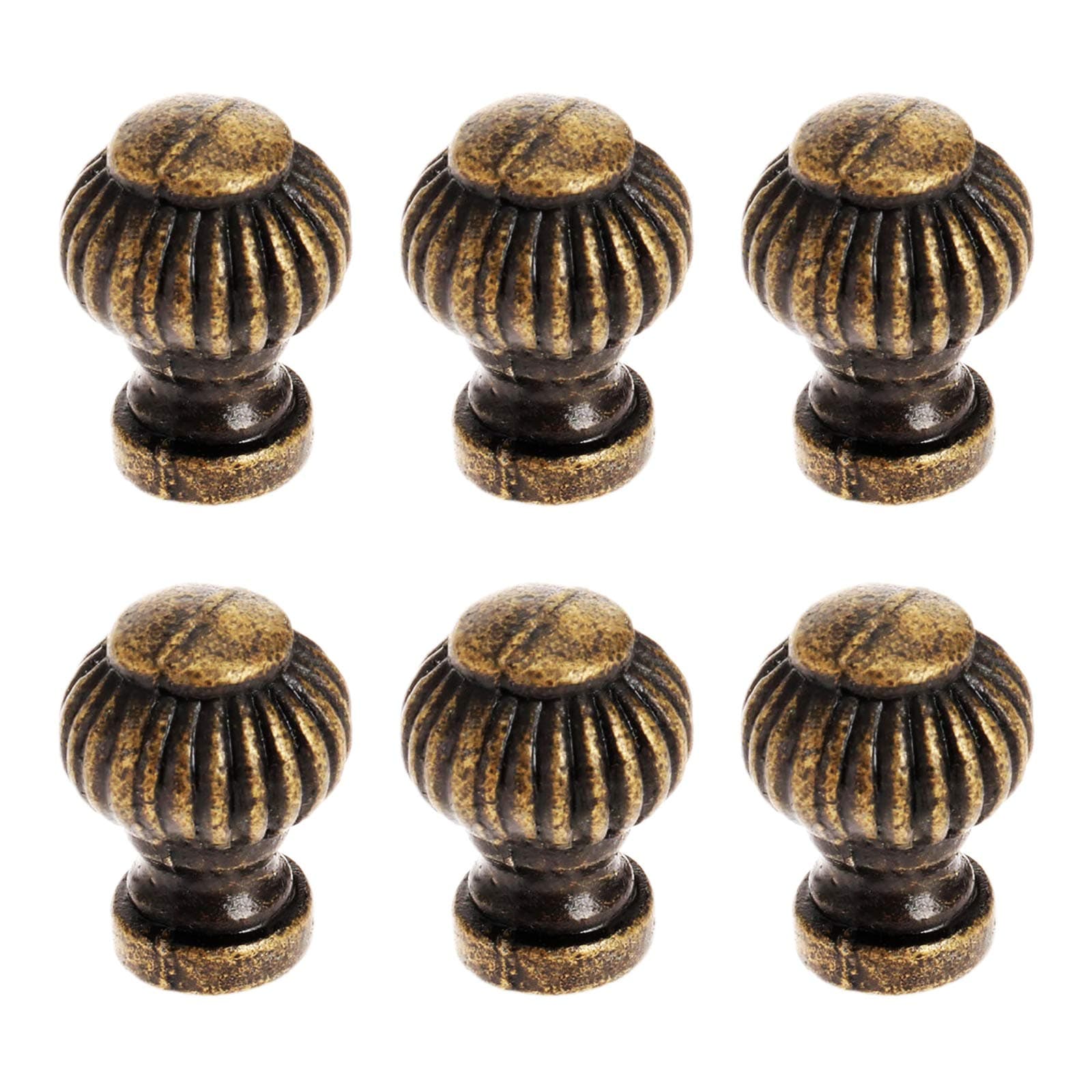 dophee 6Pcs Round Cabinet Knobs, Pumpkin Pattern Drawer Pulls Handles with Screws for Furniture Kitchen Cupboard Dressers Closet Wardrobe, 14x19mm/0.55" x 0.75"