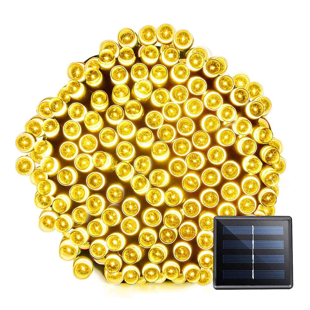 Solar String Lights Outdoor Waterproof with 8 Lighting Modes, 72FT 200 LED Indoor Christmas Tree Lights for Garden Patio Lawn Balcony Holiday Party Decoration Bedroom Yard Decor, (Warm White)