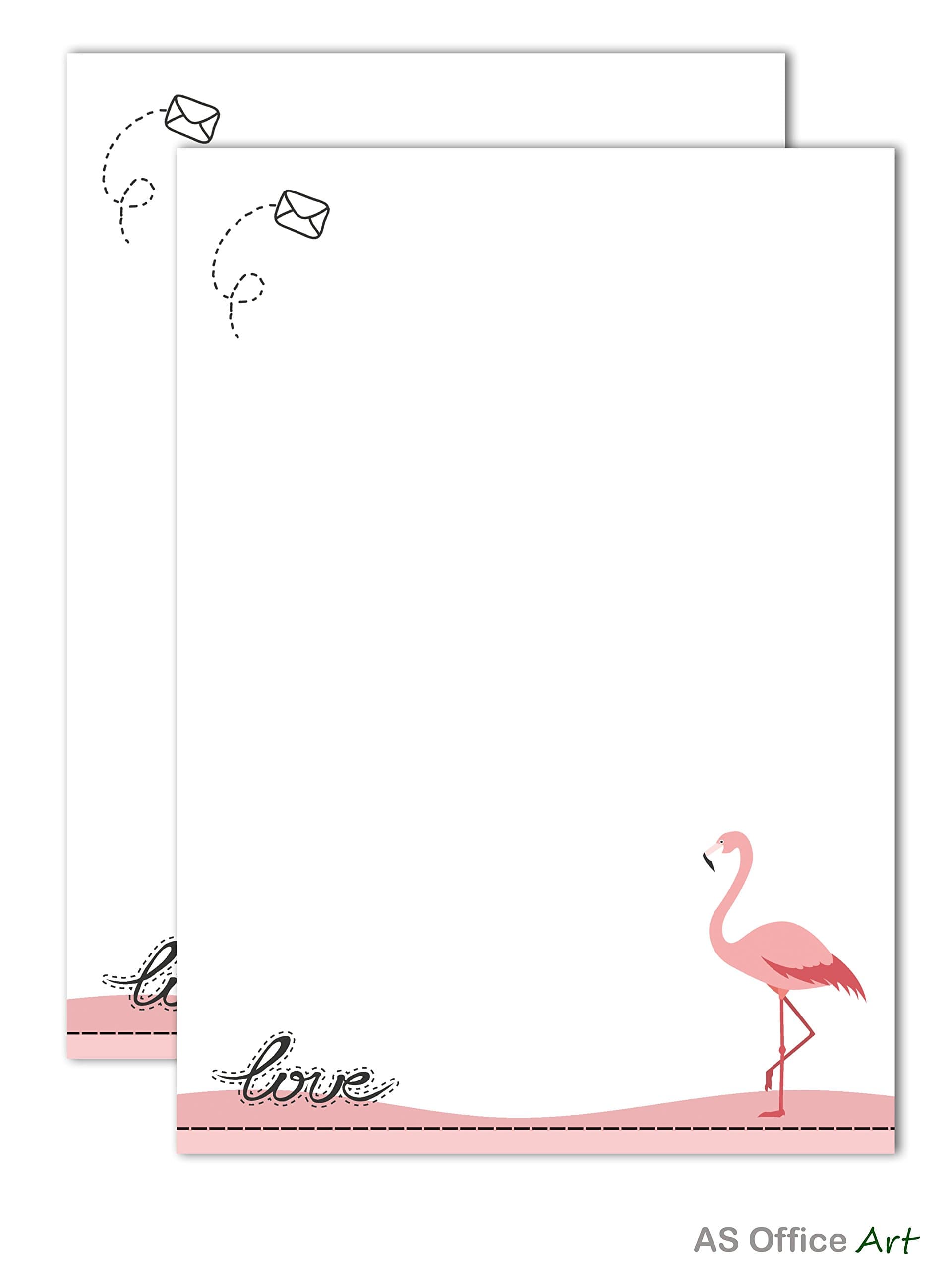 'Notepad "Flamingo A5 50 Sheets for Notes, Letters, Writing Paper Children, Pad, Drawing Pad, Note Pad, Girls & Women, Flamingos