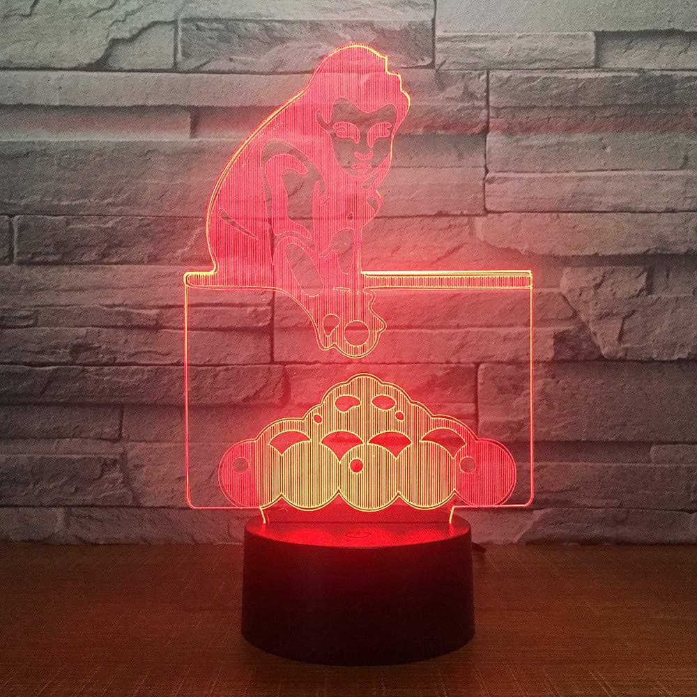 3D Night Light Playing Billiard Pool Snooker 3D Table Lamp 7 Colors Change Led Night Light Bedside Decoration USB Novelty Sleep Birthday Gift