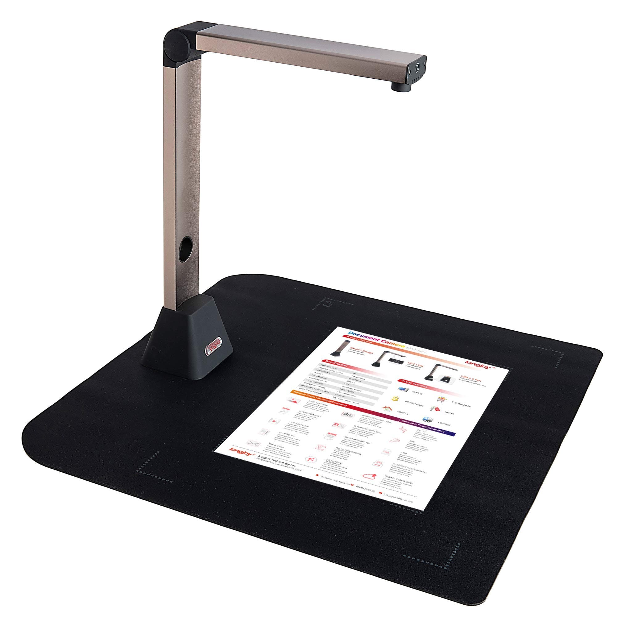 LongjoyLV-680 Portable USB Document Camera 8 MP A3/A4 Size Auto Scan Scanner