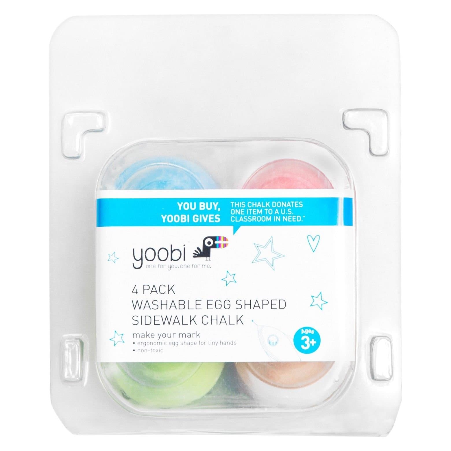 Yoobi Washable Egg Shaped Sidewalk Chalk 4pc