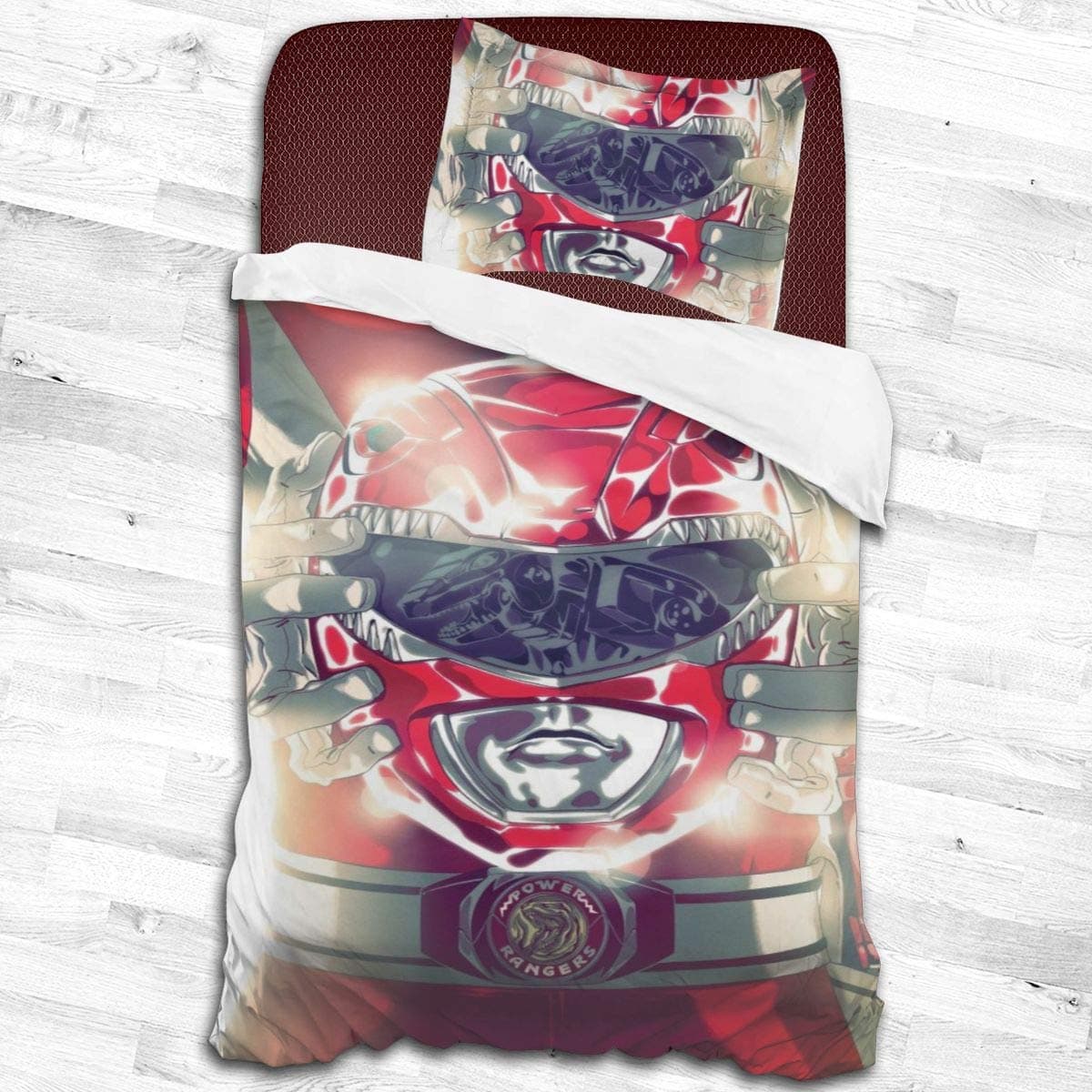 Millennial Tears Po-wer Ran-Gers Pattern Bedding Set Comforter Cover and Pillowcase Set-2 Pieces-Ultra Soft Microfiber 55"" x83