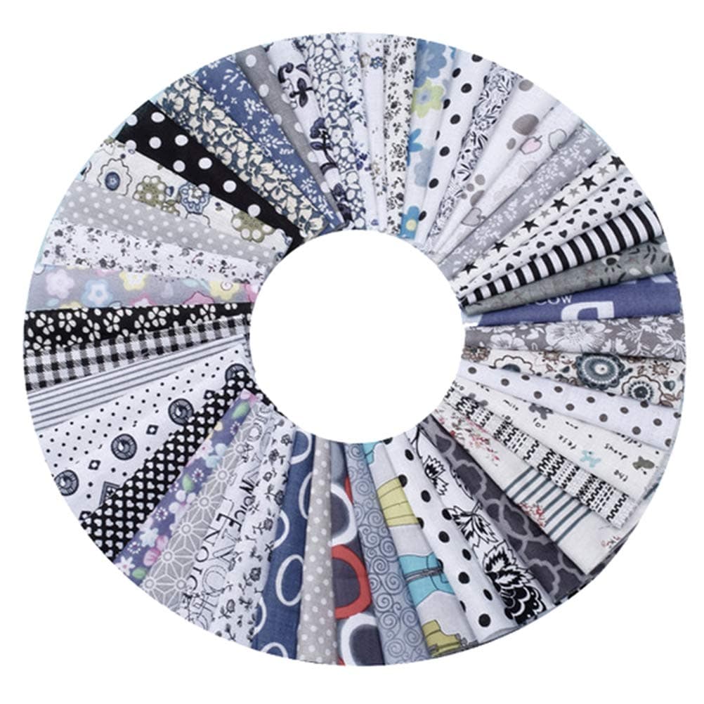 biteri Cotton Craft Fabric Bundle Colorful Squares Patchwork Lint Different Designs for Clothes Jeans Jackets DIY Sewing Quilting Scrapbooking 10cm x 10cm 100 PCS