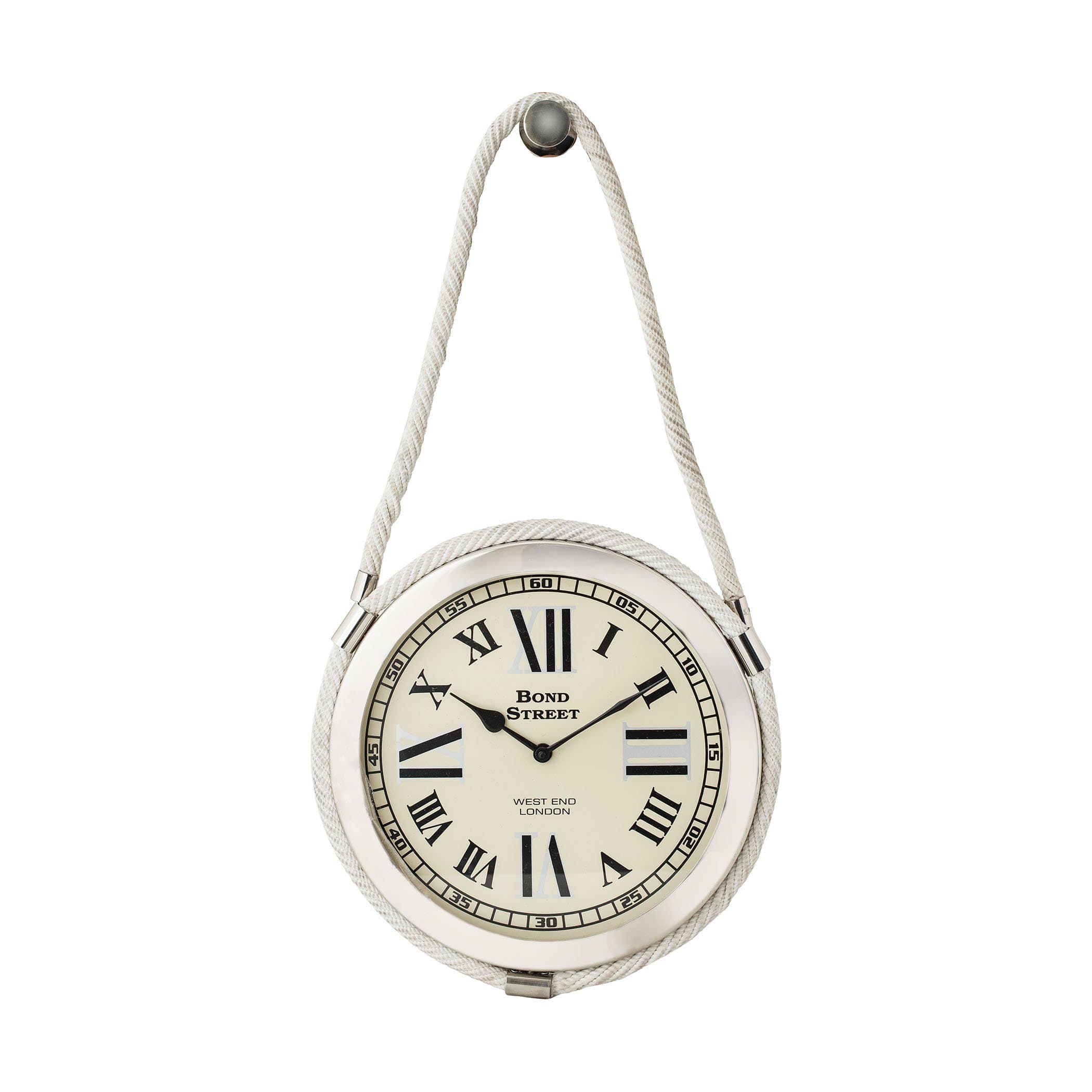 Sterling Wall Clock in Nickel and White