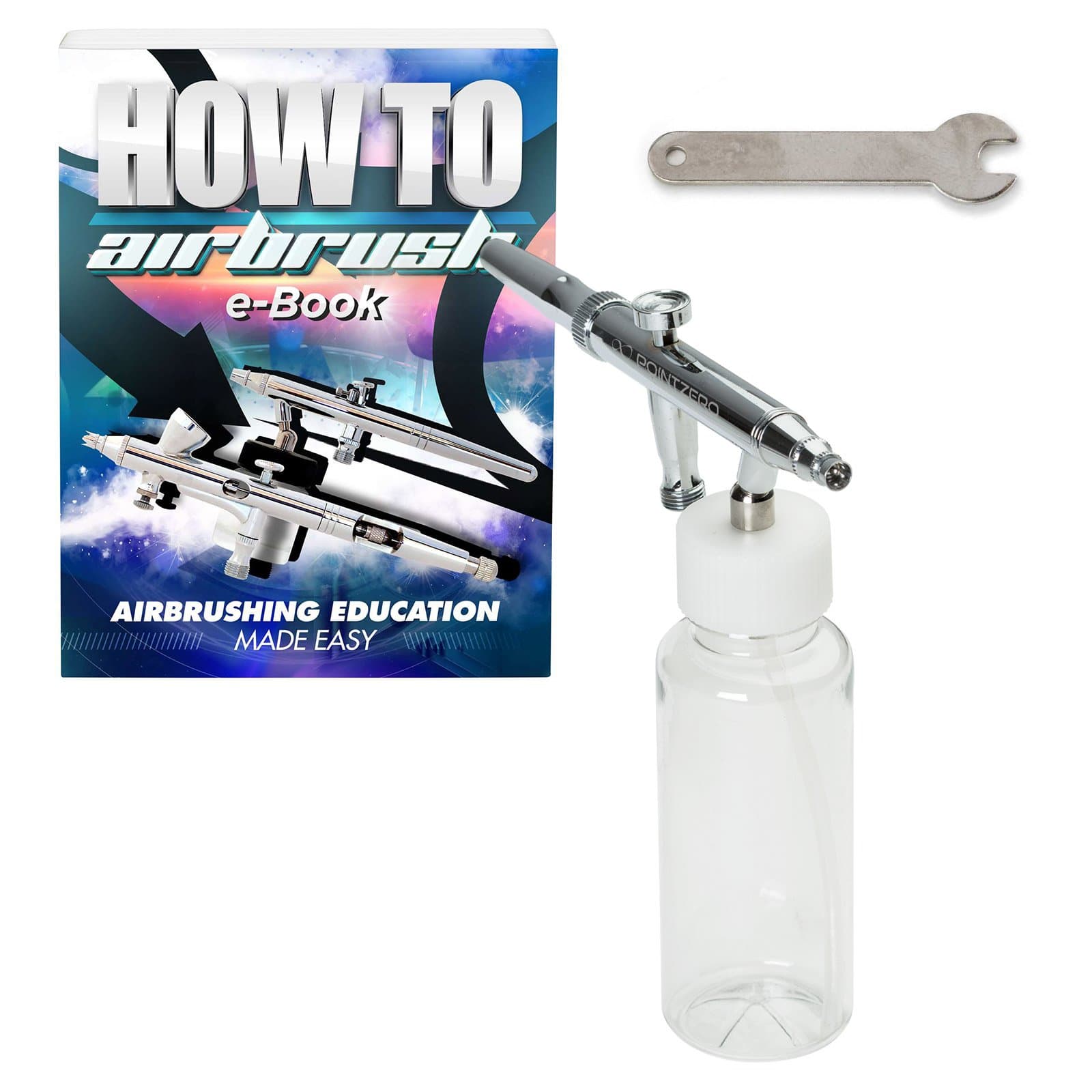 PointZero Single-Action 4oz Siphon-Feed Airbrush Set - .3mm Nozzle