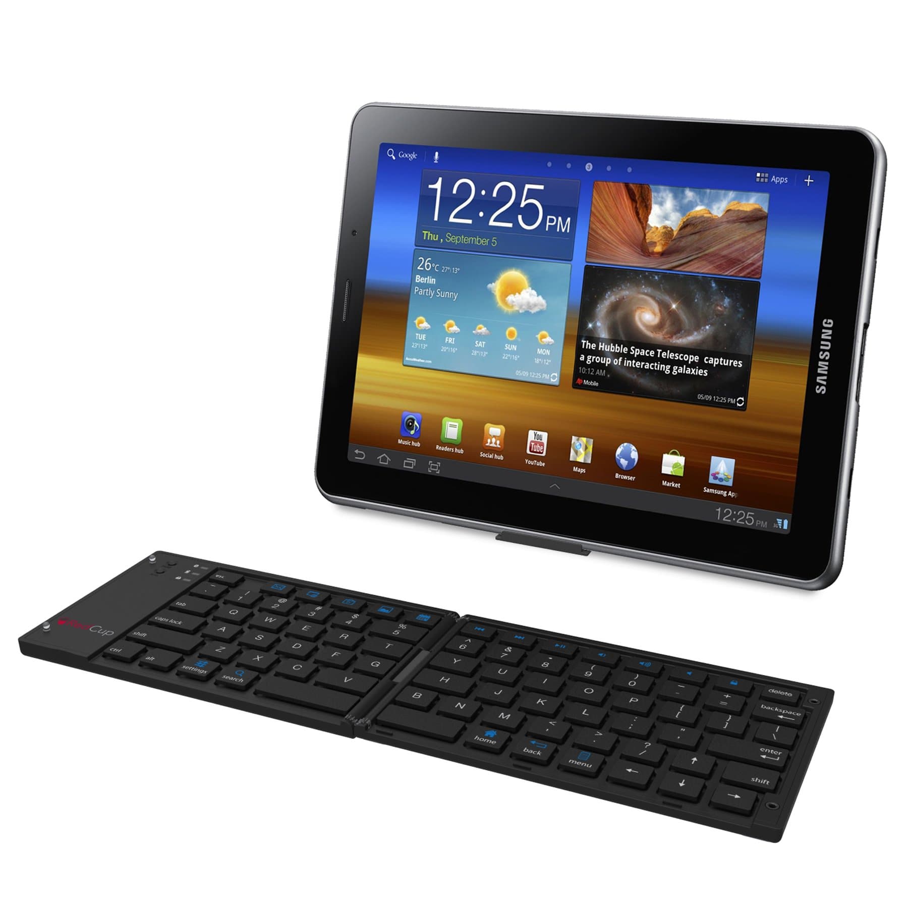 RedCup A0002 Rechargeable, Portable Bluetooth Keyboard for Android, Windows, PC, Tablets & Smartphone, Black