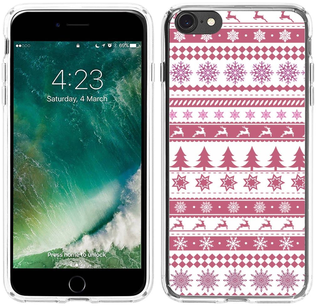 6S Case Case Christmas,Hungo Thin Soft TPU Silicone Protective Cover Shell Compatible with iPhone 6S/6 Christmas Reindeer Print Design Tree Pattern