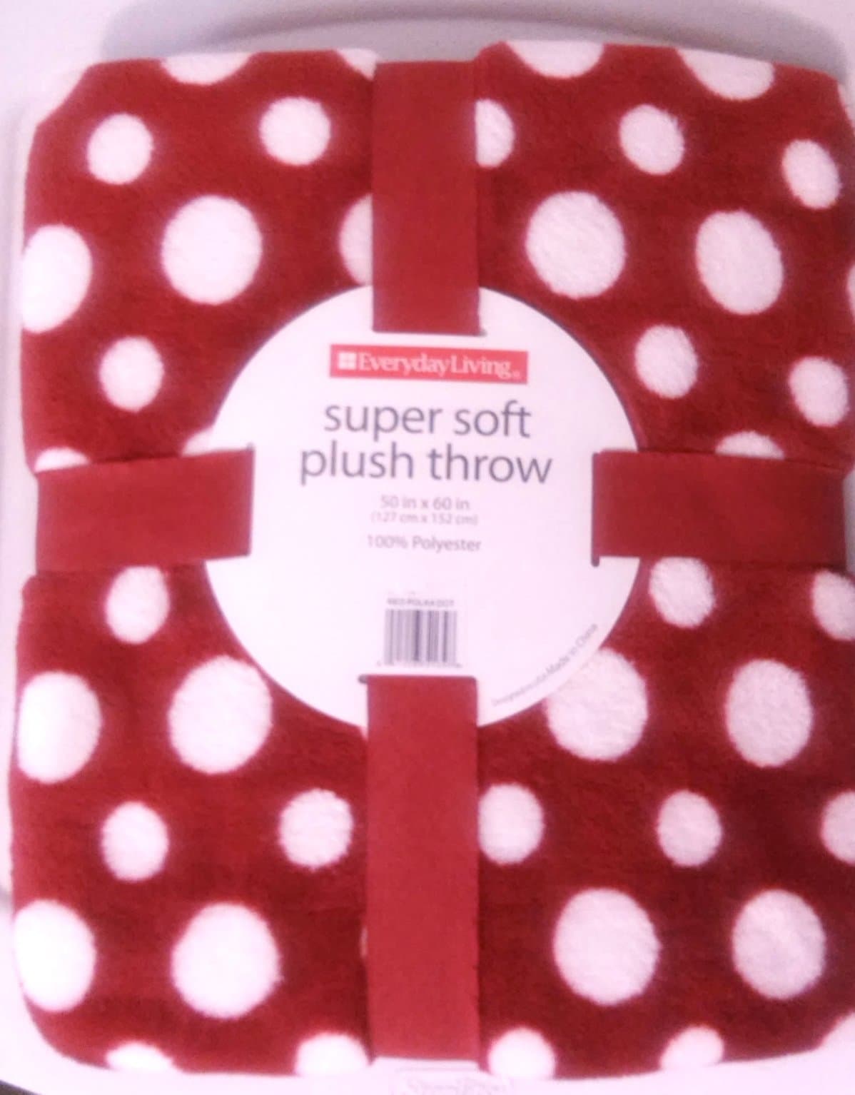 Red White Polka Dots Plush Blanket Throw
