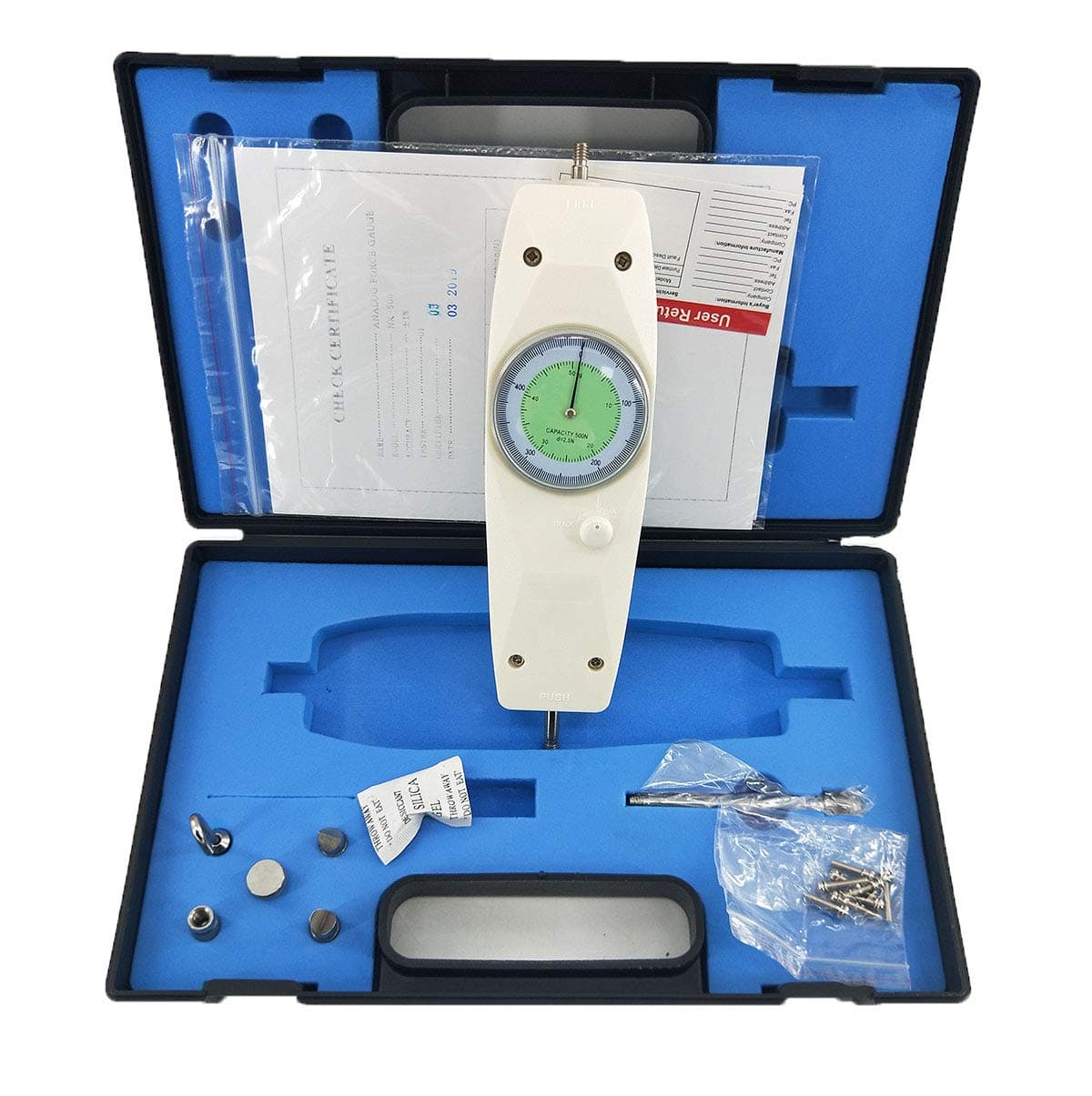 CNYST Needle Type Force Gauge Push Pull Tester Meter with 2 Unit Display N/Kg Max Measuring Load 500N/50kg