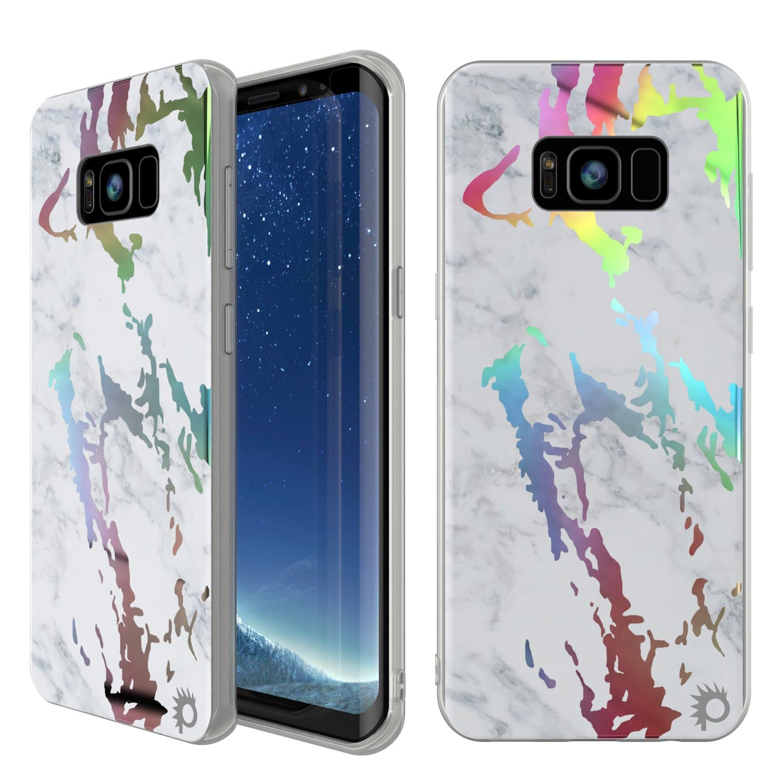 Punkcase Galaxy S8 Plus Marble Case, Beautiful & Protective Full Body Cover W/PunkShield Screen Protector [Non Slip Grip] Authentic Marble Look for Your Samsung Galaxy S8+ (Blanco Marmo)