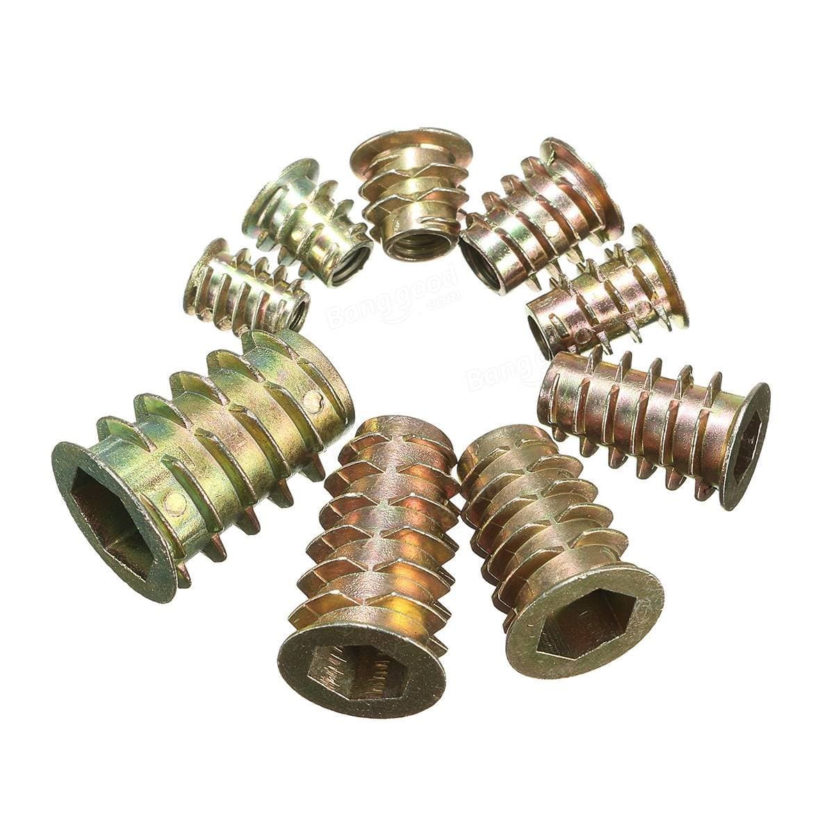 VEDA M8 TYPE D THREADED WOOD INSERT NUTS (PACK OF 25) (M8 x 15mm)
