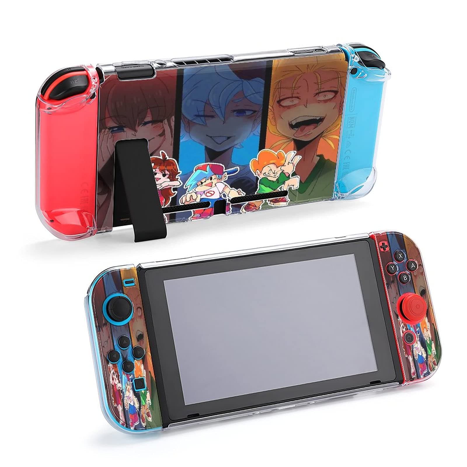 Friday Night Funkin Case for Nintendo Switch, Split Anime Five-Piece Switch Game Console Shell Protective Cover Case Compatible Nintendo Switch Console and Joy-Con Controller