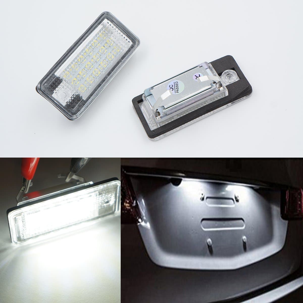 2x LED 18 SMD License Number Plate Light No Error for A3/A4/A5/A6/Q7