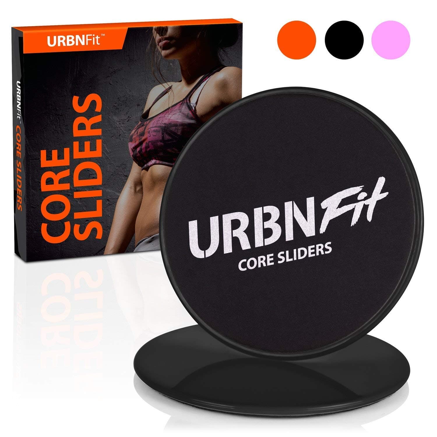 URBNFit Gliding Discs Core Sliders - Dual Sided Exercise Disc for Smooth Sliding On Carpet and Hardwood Floors - Gliders Workout Legs, Arms Back, Abs at Home or Gym or Travel - Fitness Equipment