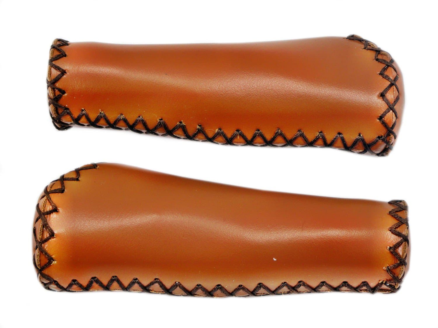 Jet Comp Leather Handlebar Grips for Fixie, Fixed Gear, Beach Cruiser Bike, Urban Bicycle