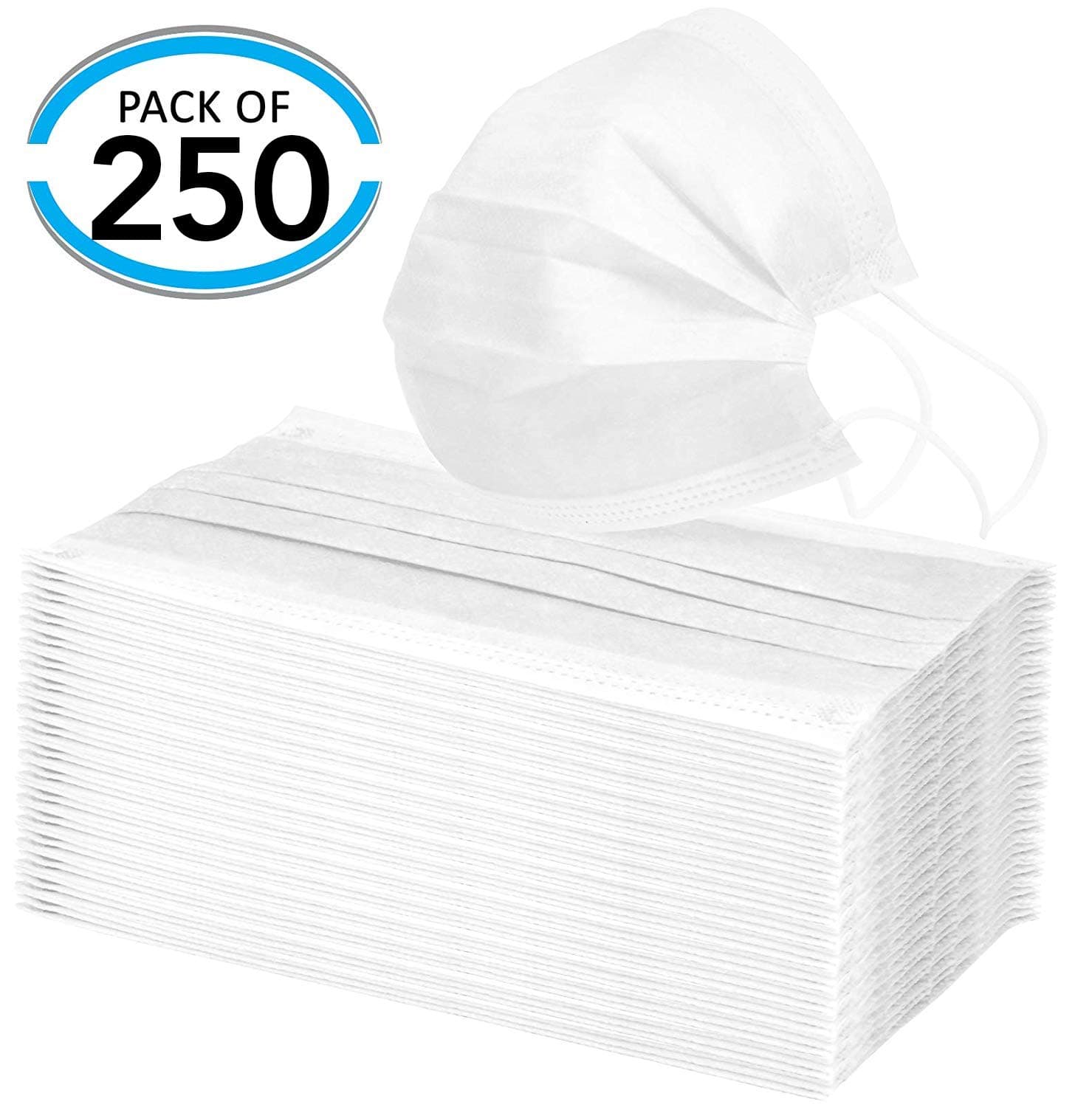 250 Pcs Luxton Disposable Face Mask with Elastic Ear Loop