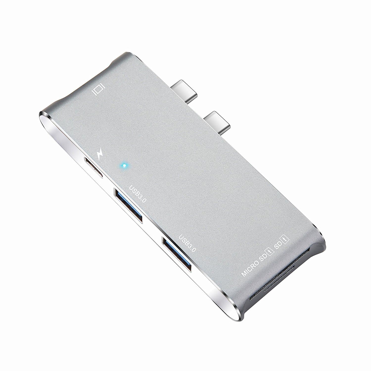 UNCLE 7 USB C Hub Type-C Hub Adapter for 2016/2017 MacBook Pro 13” and 15” With Pass-through Charging, SD/Micro Card Reader, 2 USB 3.0 Ports and 4K HDMI Slot (Space Grey)