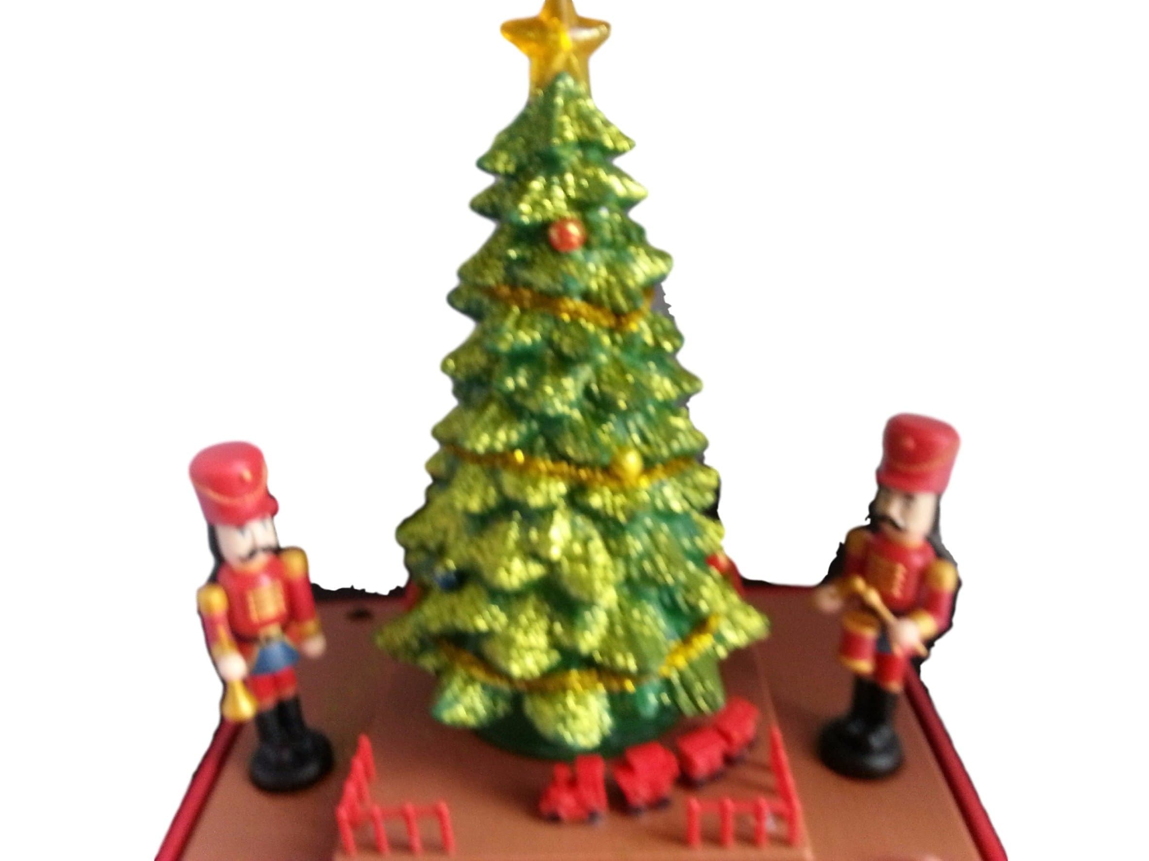 Christmas Musical Rotating Mooving Dinorama Nutcrackers Tree Train Holiday Decor