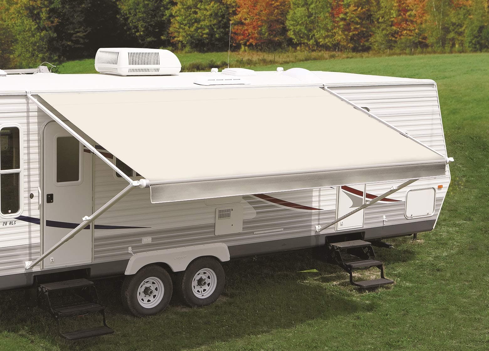 Solid Off White Vinyl Replacement Canopy/Fabric for a 17' Awning