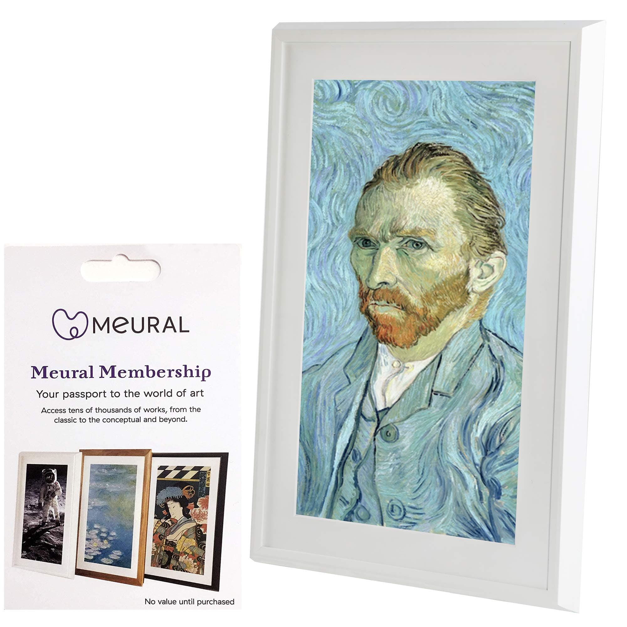 Meural Canvas - Smart Digital Frame | Digital Art Display | Leonora White | 27 inch HD Display with WiFi | Includes One-Year Membership Subscription to Art Library | Powered by NETGEAR (MC227BL)