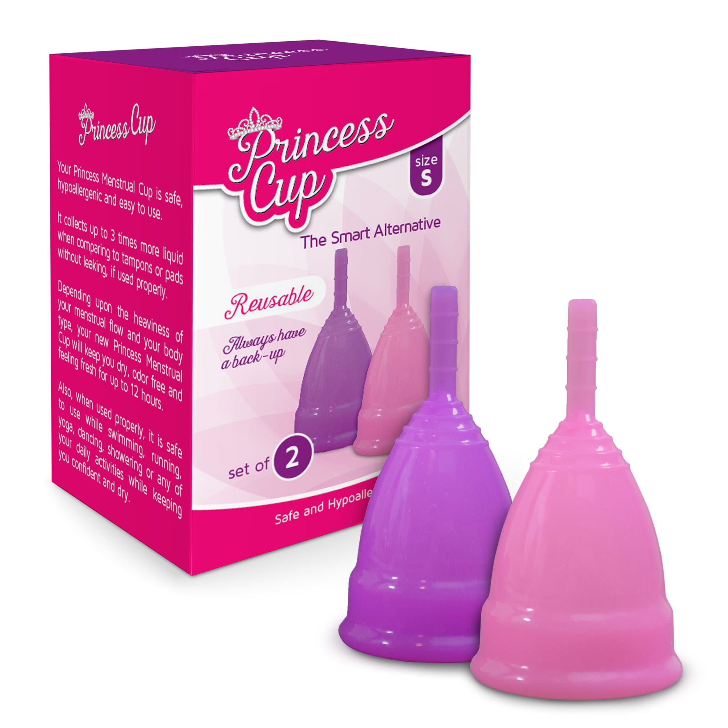 Princess Menstrual Cup 2 Pack Set with Storage Bag - #1 DEAL ON AMAZON – 100% Guarantee