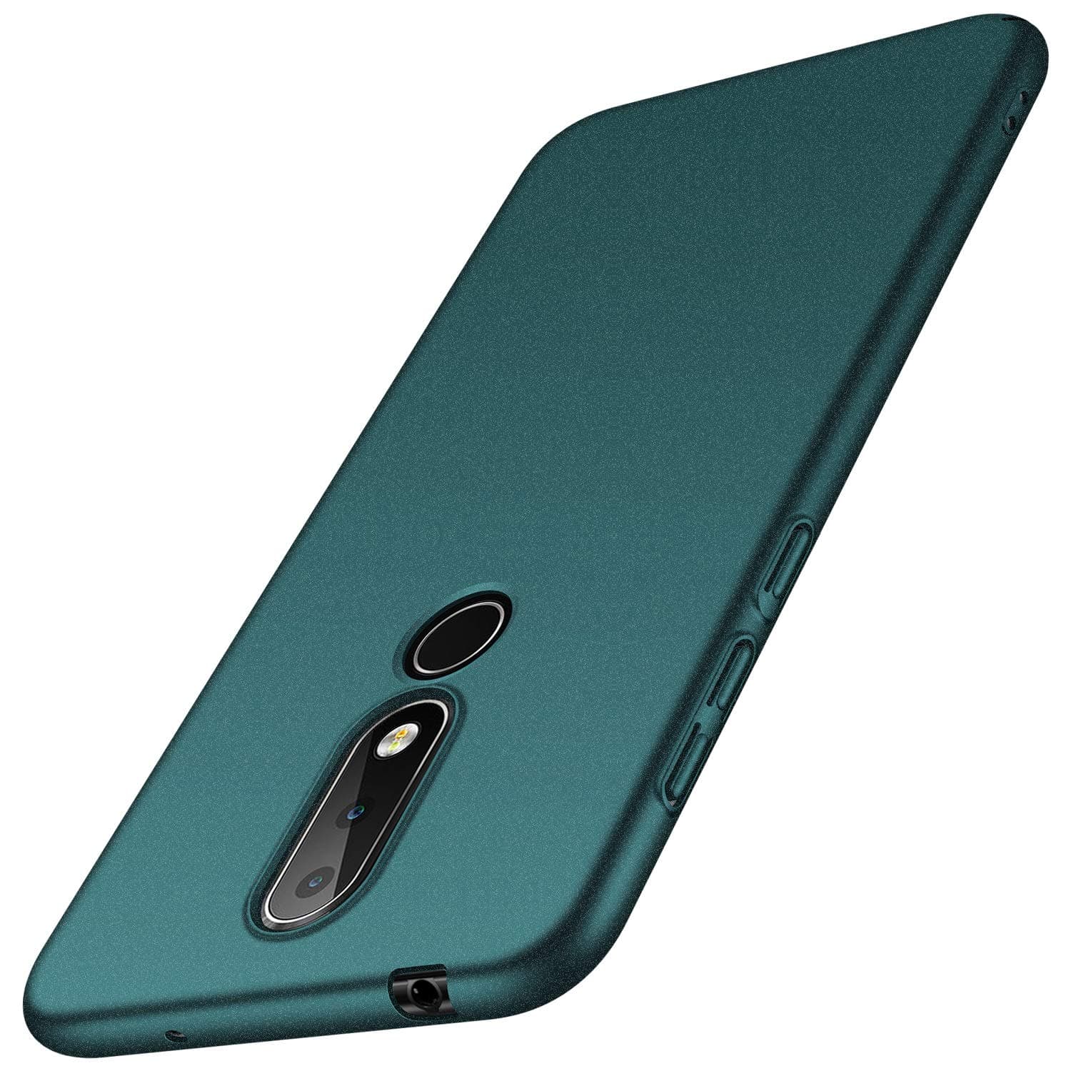 Kqimi Case for Nokia 6.1 Plus [Ultra-Thin] Hard Plastic PC Premium Material Full Protection Cover for Nokia 6.1+ (5.8 inch) 2018 (Gravel Green)
