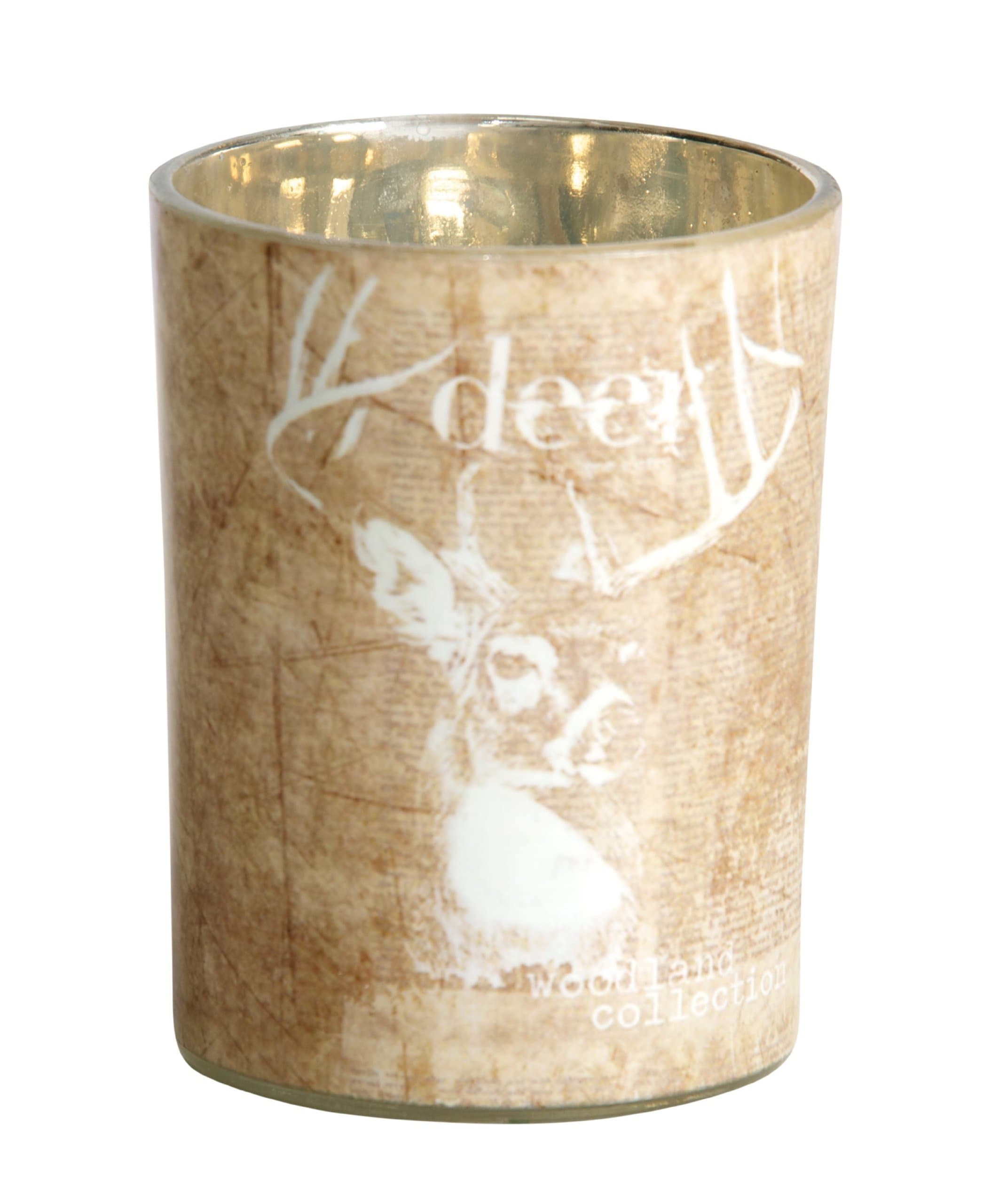 LENE BJERRE la mo 4 Woodland Collection Tea Light Diameter 8 cm Height 10 cm (Camel Brown)