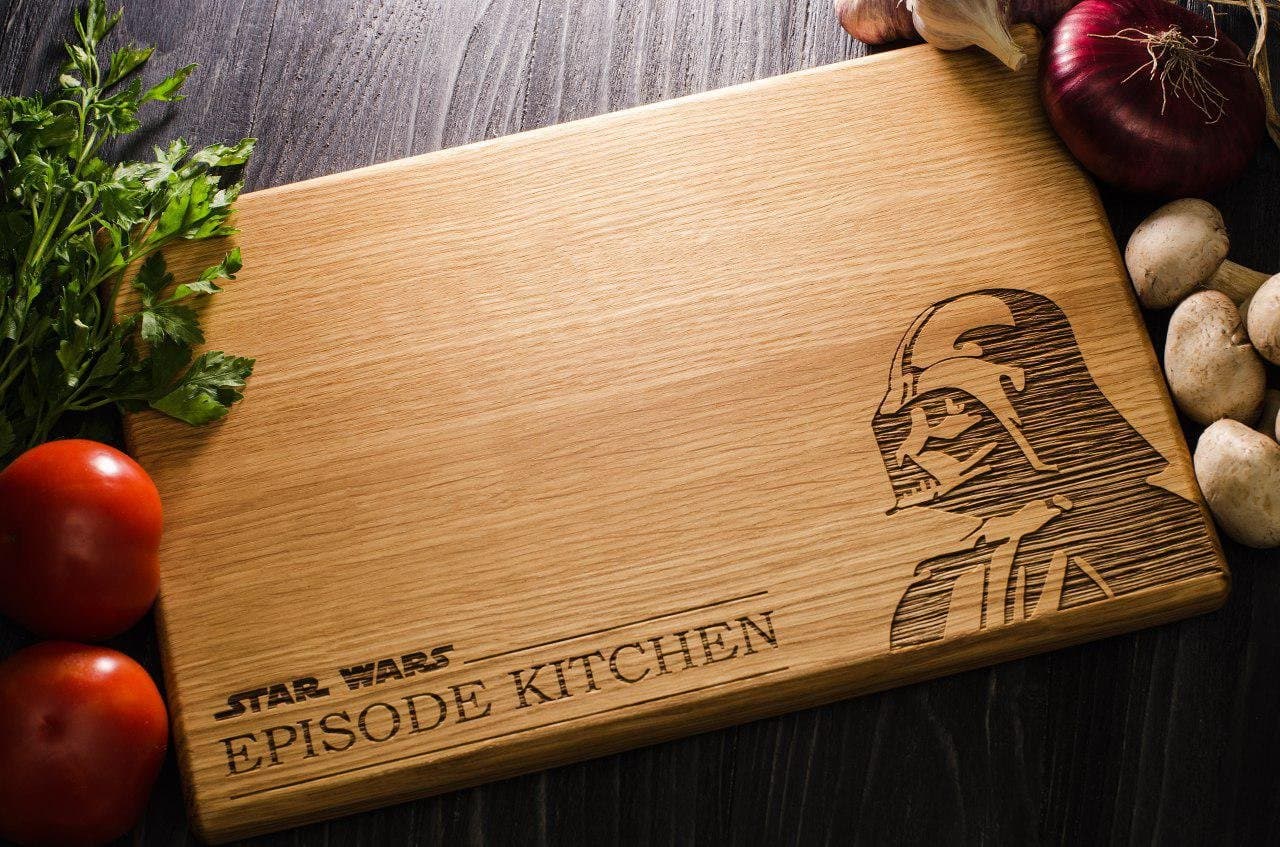 Star Wars Darth Vader EPISODE KITCHEN Personalized Engraved Cutting Board - Girlfriend gift Wedding Gift Anniversary Gifts Housewarming Gift (9.8 x 13.8 inch) star01st