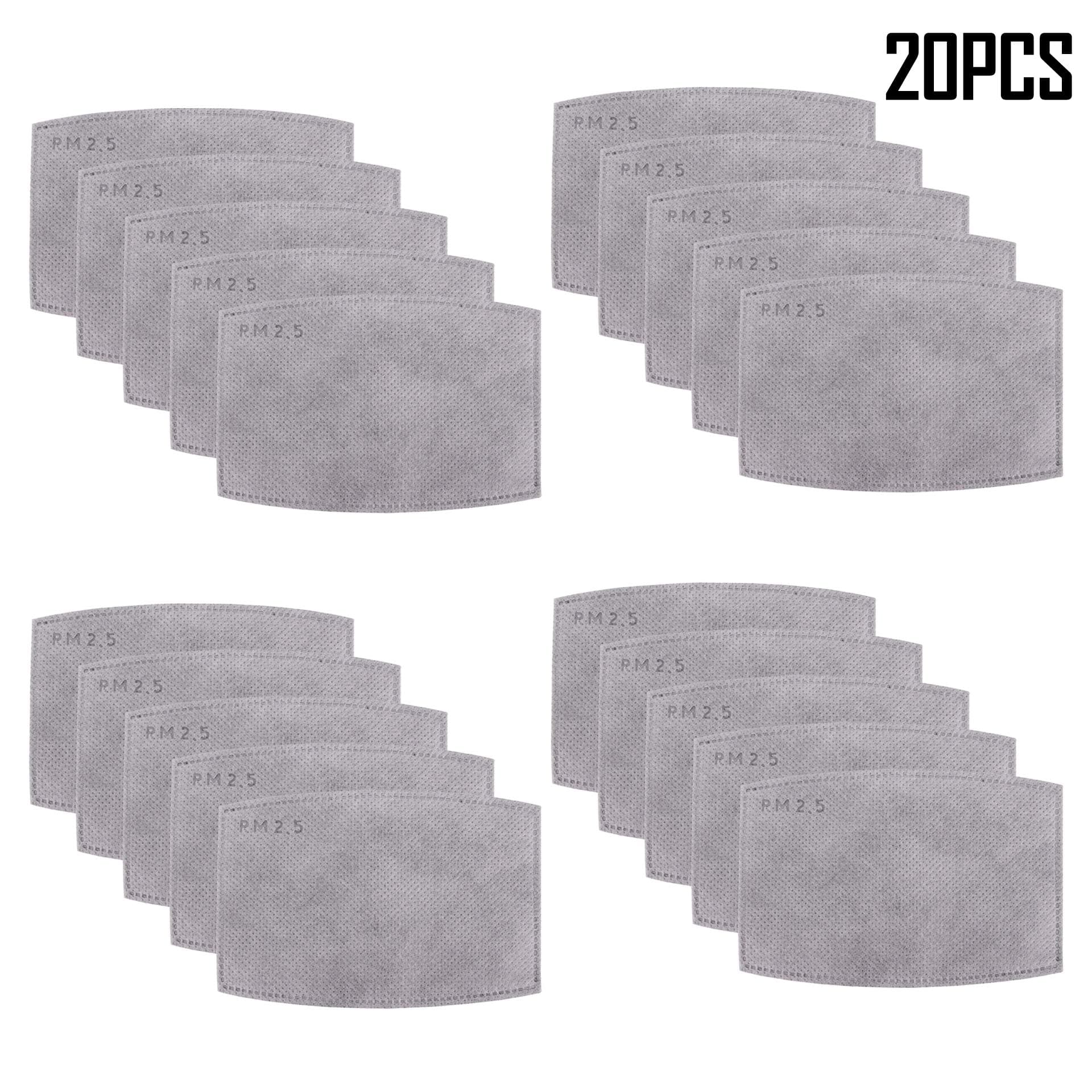 Jascaela Reusable Mouth Mask with Replaceable PM2.5 Activated Carbon Filter Anti Pollution Dust Adjustable Half Face Mask Protection for Man Woman (20 Filters）