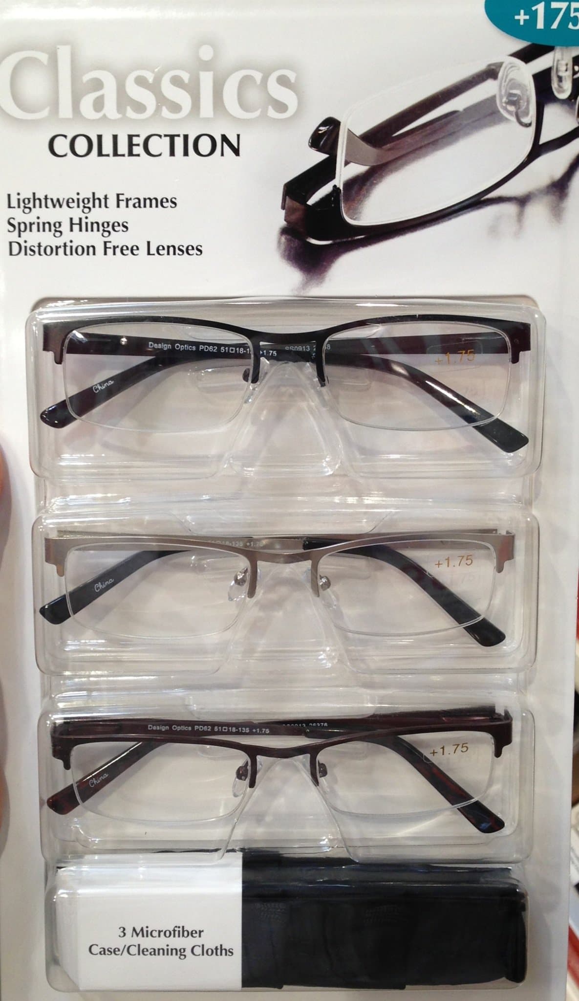 Classics Collection +175 Lightweight Frame, Spring Hinges, Distortion Free Lenses
