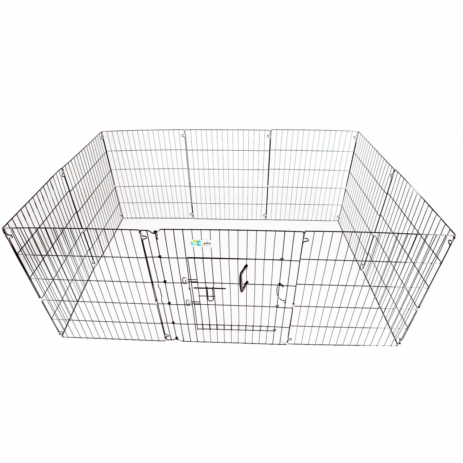 24"H x 24" 10 Panel GoGo Black Epoxy Exercise Pen w/ Door
