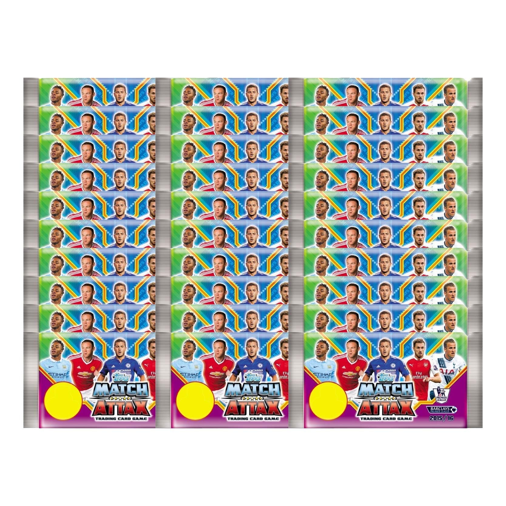 EPL 2015-16 Topps Match Attax Cards - 30-Pack Set (Total of 157 Cards)